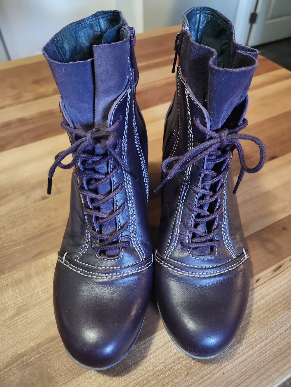 Cloud Footwear Aryana Deep Purple Premium Italian Leather Mid Boot.